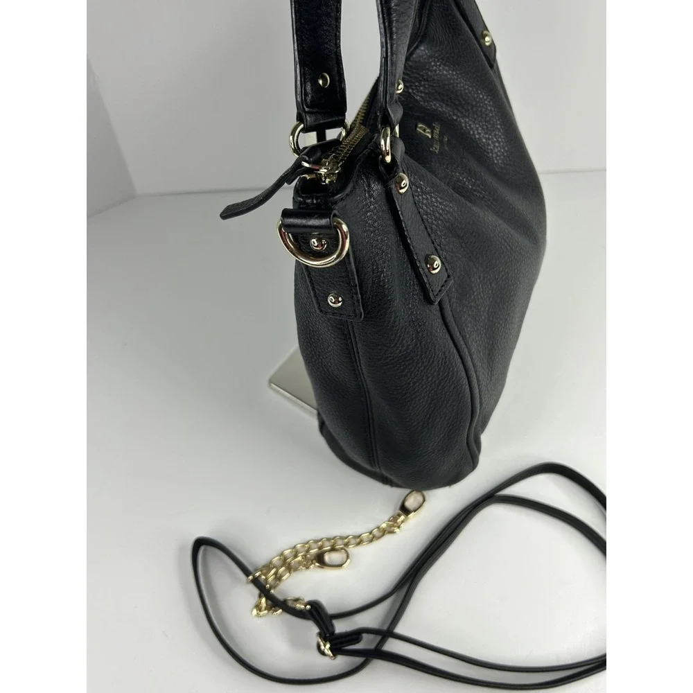 Kate Spade Pine Street Small/Med Kori Black Pebbled Leather Satchel Shoulder Bag
